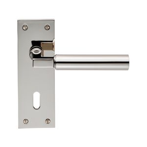 CARLISLE BRASS - EUL041PN AMIATA LEVER ON BACKPLATE - LOCK 57MM