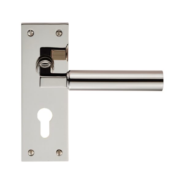 CARLISLE BRASS - EUL041YPN AMIATA LEVER ON BACKPLATE - EURO 47.5MM