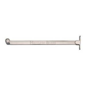 Heritage Brass Roller Arm Design Castement Stay (6" Or 10"), Polished Nickel