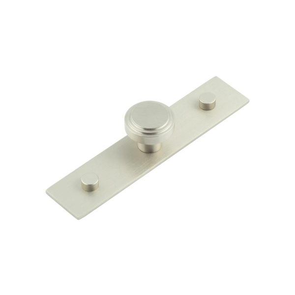 Cropley Cupboard Knobs 30mm Plain Backplate Satin Nickel