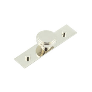 Cropley Cupboard Knobs 40mm Plain Backplate Polished Nickel