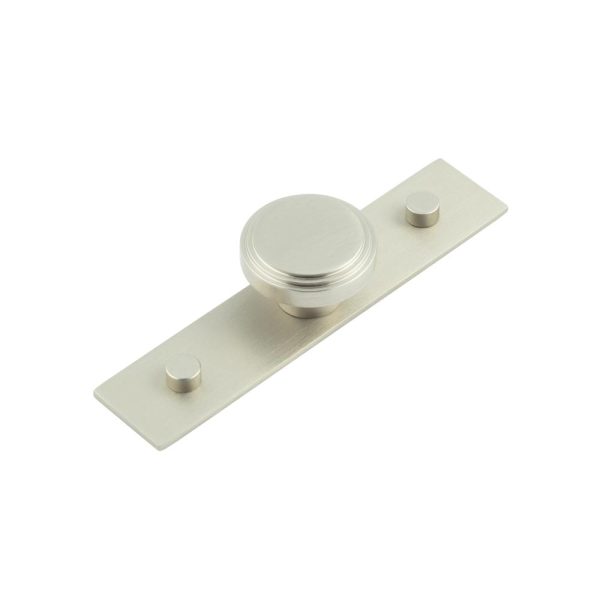 Cropley Cupboard Knobs 40mm Plain Backplate Satin Nickel