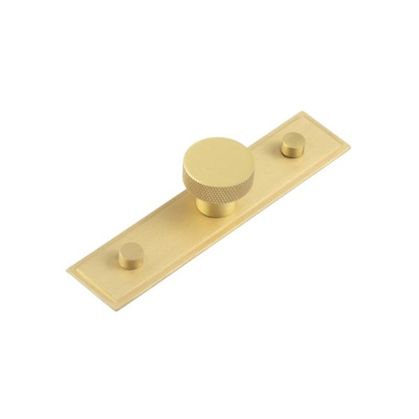 Wenlock Cupboard Knobs 30mm Stepped Backplate Satin Brass