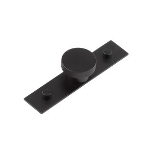 Wenlock Cupboard Knobs 40mm Plain Backplate Matt Black