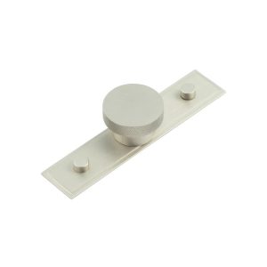 Wenlock Cupboard Knobs 40mm Stepped Backplate Satin Nickel