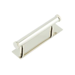 Hoxton Wenlock Cabinet Handles 96mm Ctrs Plain Backplate Polished Nickel