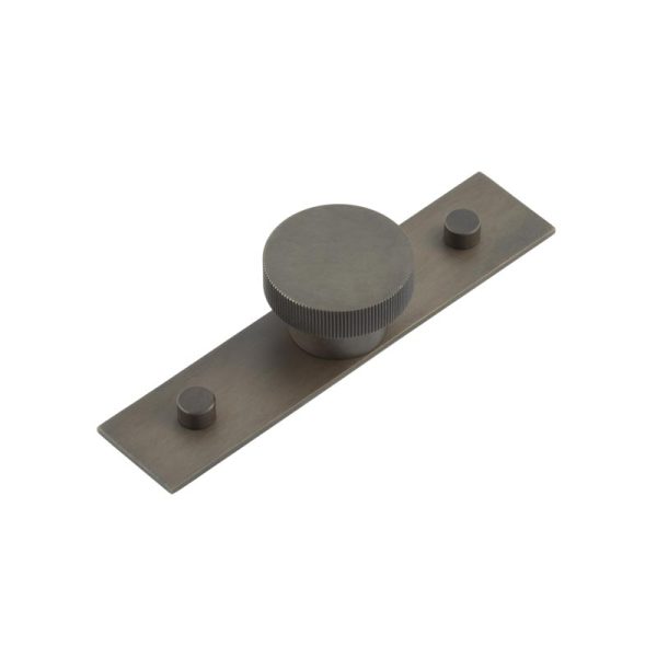 Thaxted Cupboard Knobs 40mm Plain Backplate Dark Bronze