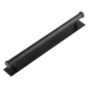 Hoxton Thaxted Cabinet Handles 224mm Ctrs Plain Backplate Matt Black