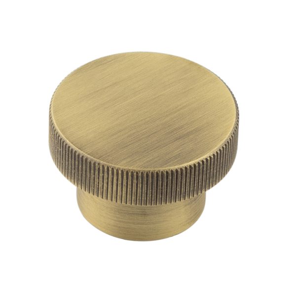 Thaxted AB 40mm Line Knurled Cupboard Knob