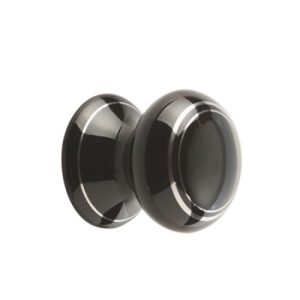 Frelan 38mm Black Silverline cupboard knob JC84 Porcelain