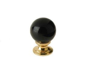 Frelan - JH1206-30PB 30MM Black Plain Glass Cupboard Knob