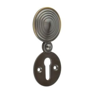 Frelan 32mm Reeded covered escutcheon JR9AB Antique Brass