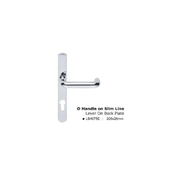 LB4075ECP D Handle on Slim Line Lever Europrofile (92mm)