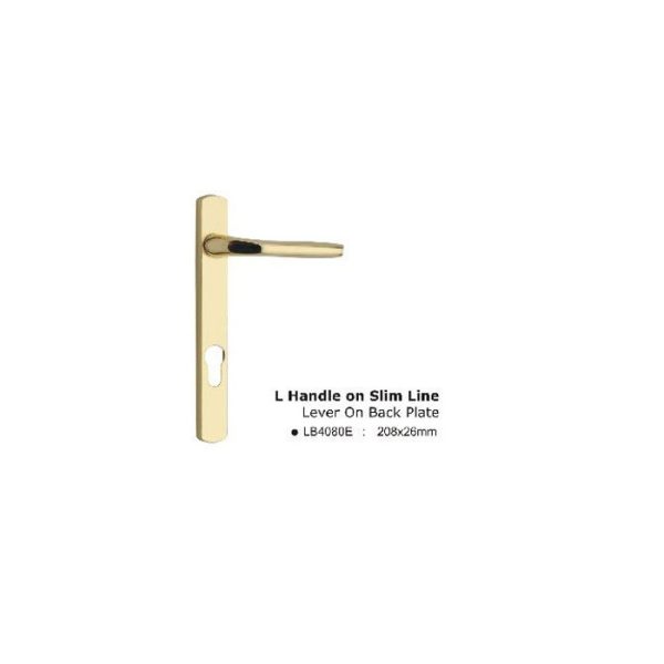 LB4080EPB L Handle on Slim Line Lever Europrofile (92mm)