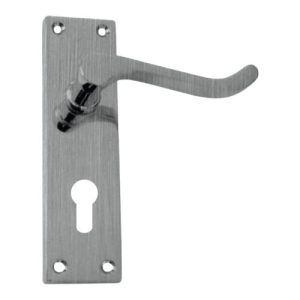 Victorian Scroll Lever on Backplate Euro Profile - Satin Chrome