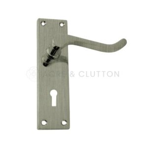 Victorian Scroll Lever on Backplate Lock Profile - Satin Nickel