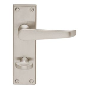 Victorian Straight Lever on Backplate Bathroom - Satin Nickel