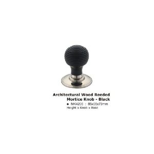 MK4205CP Architectural Wood Reeded Mortice Knob - Black