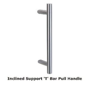 PHS1036BBF/SSS Inclined Support 'T' Bar Pull Handle with Back to Back Fixings