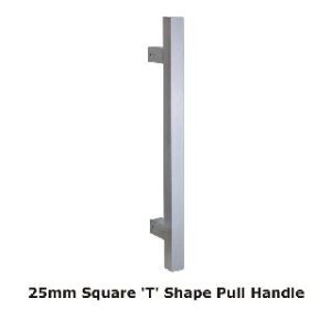 PHS1126BBF/SSS 25mm Square 'T Shape Pull Handle with Back to Back Fixings