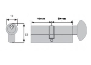 Yale 6 Pin Thumb Turn Euro Cylinder Door Lock 60/40mm (100mm) B-ET5535-PB