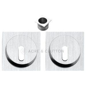 Acre & Clutton Sliding Door Flush Pull Handle Set Key Profile 53mm Satin Chrome