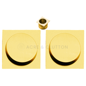 Acre & Clutton Sliding Door Flush Pull Handle Set 53mm Polished Brass