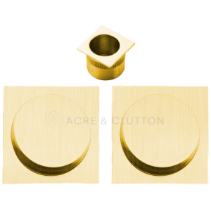 Acre & Clutton Sliding Door Flush Pull Handle Set 53mm Satin Brass