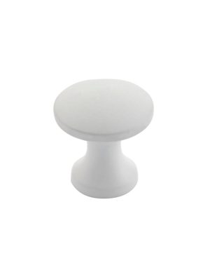 Zoo Hardware TDFK24-MW Round Cabinet knob 24.2mm Dia. Matt White Finish
