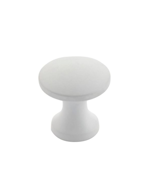 Zoo Hardware TDFK24-MW Round Cabinet knob 24.2mm Dia. Matt White Finish