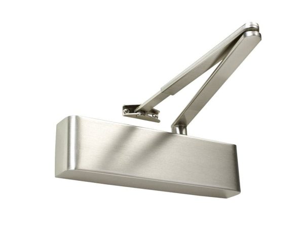 Rutland TS.9205 Door Closer c/w Semi-Radius Cover, Flatbar Armset Satin Stainless Steel