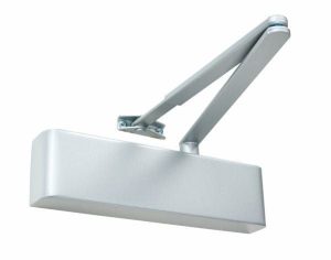 Rutland TS.9205 Door Closer c/w Semi-Radius Cover, Flatbar Armset Silver