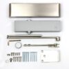 Rutland TS.9205 Door Closer c/w Flatbar Armset, Trimplate Silver