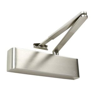 Rutland TS.9205 Door Closer, BC c/w Semi-Radius Cover, Flatbar Armset Satin Nickel