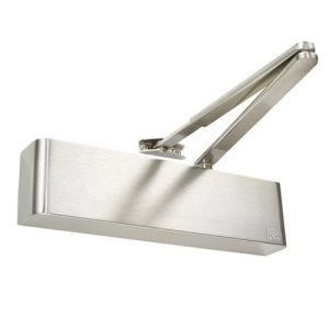 Rutland TS.9206 Door Closer c/w Semi-Radius Cover & Flatbar Armset Satin Nickel