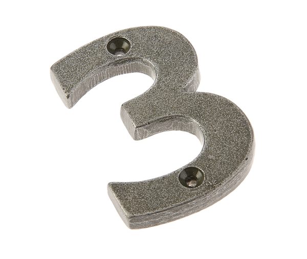 75mm Numeral 3 Patina pewter finish