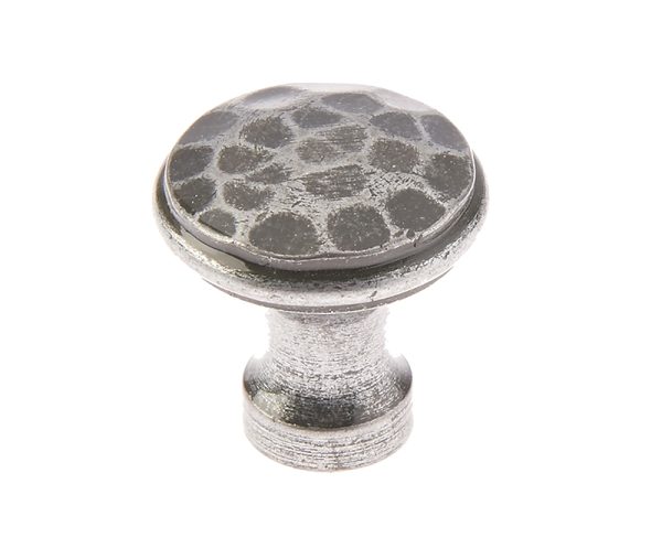 30mm Hammered Cabinet knob Patina pewter finish