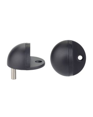 Zoo Hardware ZAS06B-PCB Door Stop Floor Mounted - Oval - Powder Coated Matt Black
