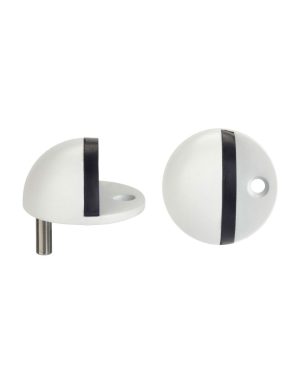 Zoo Hardware ZAS06B-PCW Door Stop Floor Mounted - Oval - Powder Coated Matt White
