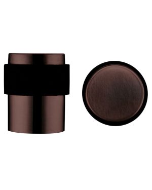 Zoo Hardware ZAS85-ETB Door Stop Floor Mounted - Round Collar - Flat Top - PVD Etna Bronze
