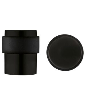 Zoo Hardware ZAS85-PCB Door Stop Floor Mounted - Round Collar - Flat Top - Powder Coated Matt Black
