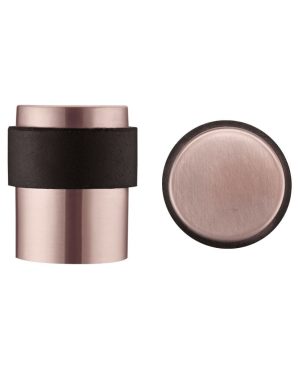 Zoo Hardware ZAS85-TRG Door Stop Floor Mounted - Round Collar - Flat Top - Tuscan Rose Gold
