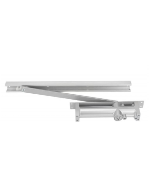 Zoo Hardware Concealed Overhead Door Closer, Fixed Power Size 3, Matching Finish Track and Connecting Arm, Silver Finish ZDC003C-SE
