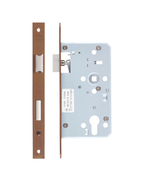 Zoo Hardware Mortice Escape Sashlock - 72mm Centres, 60mm Backset - Square Forend, Satin Bronze ZDL7260ESC-S-PVDBZ