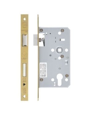 Zoo Hardware Mortice Escape Sashlock - 72mm Centres, 60mm Backset - Square Forend, Satin Brass ZDL7260ESC-S-PVDSB
