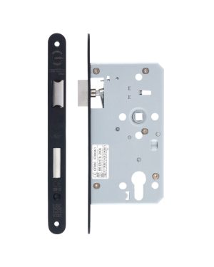 Zoo Hardware Mortice Escape Sashlock - 72mm Centres, 60mm Backset - Radius Forend, Powder Coated Black ZDL7260ESC-R-PCB
