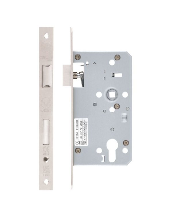 Zoo Hardware Mortice Escape Sashlock - 72mm Centres, 60mm Backset - Square Forend, Satin Stainless Steel ZDL7260ESC-S-SSS