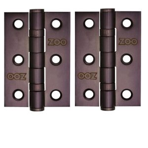 Zoo Hardware ZHSS232-ETB Hinges - Ball Bearing 76mm x 50mm x 2mm Square Corner - Etna Bronze
