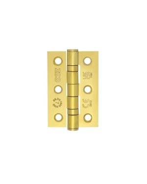 Zoo Hardware Door Hinges Stainless Steel Ball Bearing Grade 7 Certifire UKCA/CE 76mm PVD Polished Brass
