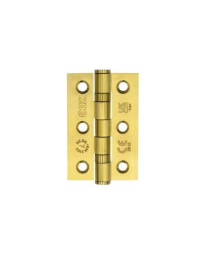 Zoo Hardware Door Hinges Stainless Steel Ball Bearing Grade 7 Certifire UKCA/CE 76mm PVD Satin Brass
